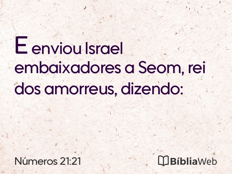 Números 21:21 em imagem para compartilhar
