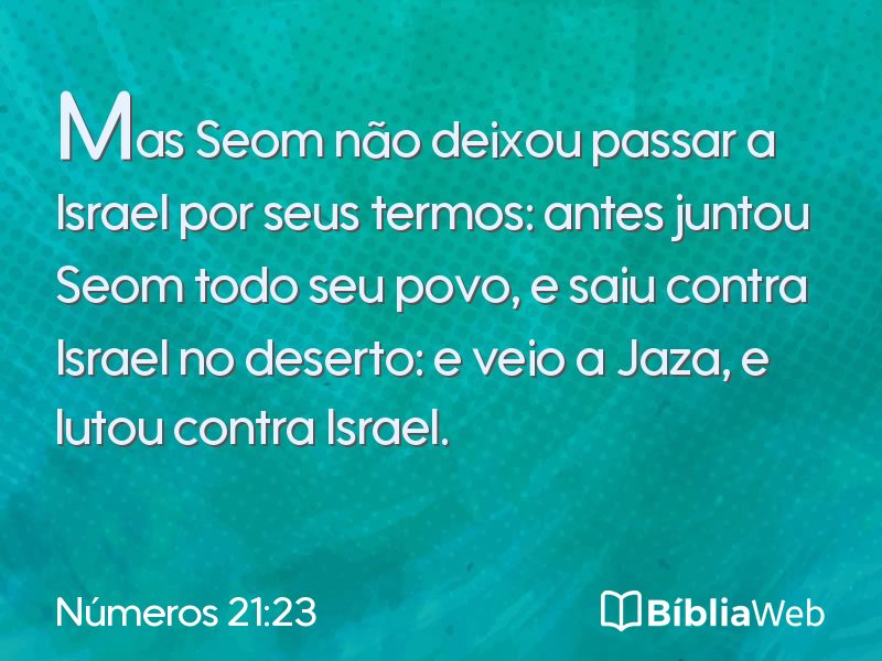 Números 21:23 em imagem para compartilhar