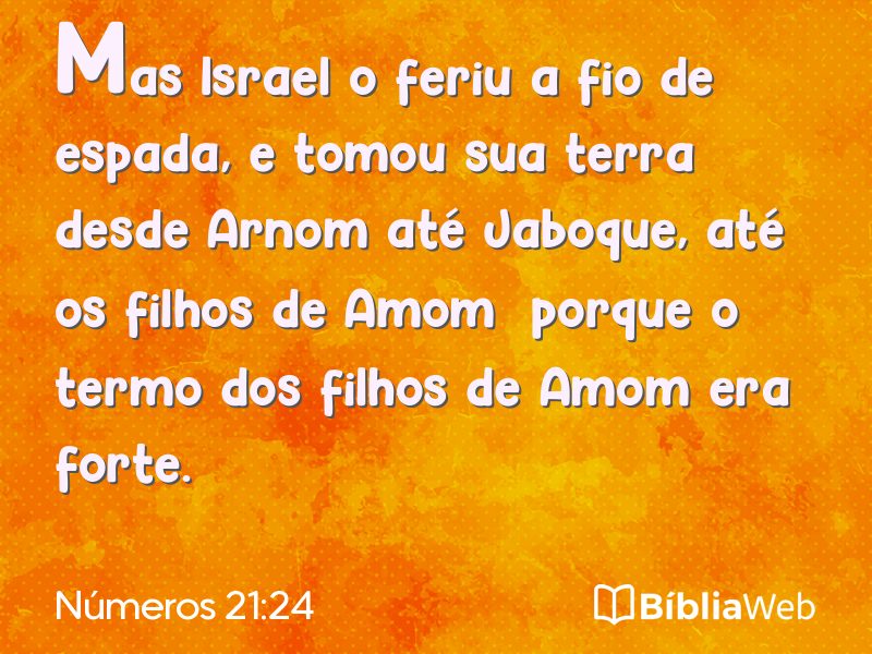 Números 21:24 em imagem para compartilhar