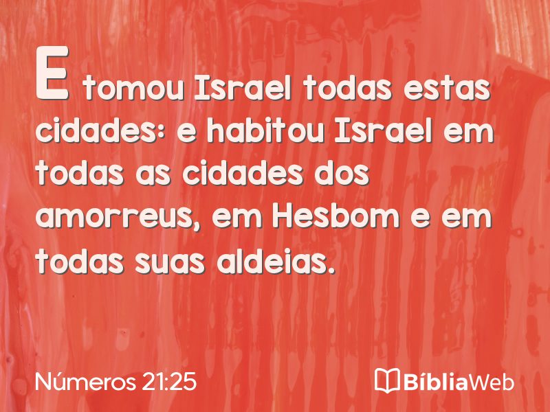 Números 21:25 em imagem para compartilhar