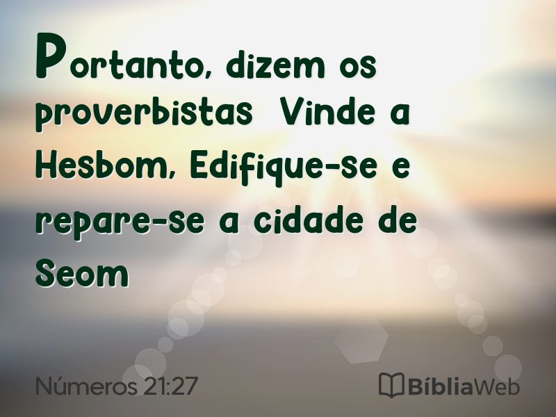 Números 21:27 em imagem para compartilhar