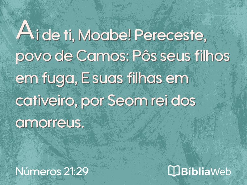 Números 21:29 em imagem para compartilhar