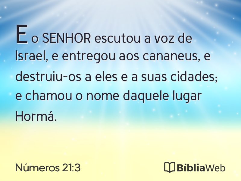Números 21:3 em imagem para compartilhar