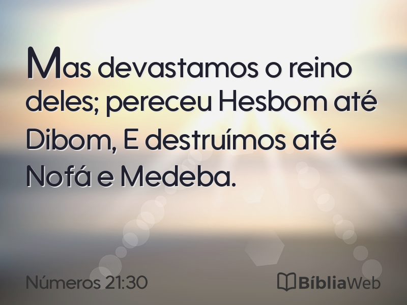 Números 21:30 em imagem para compartilhar
