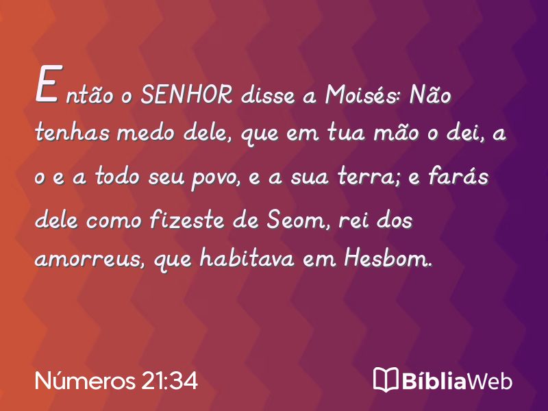 Números 21:34 em imagem para compartilhar