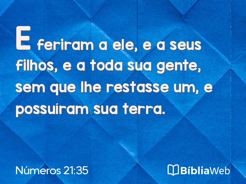 Números 21:35 em imagem para compartilhar