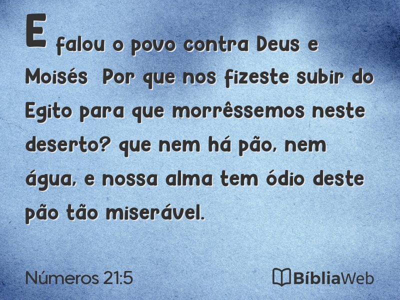 Números 21:5 em imagem para compartilhar