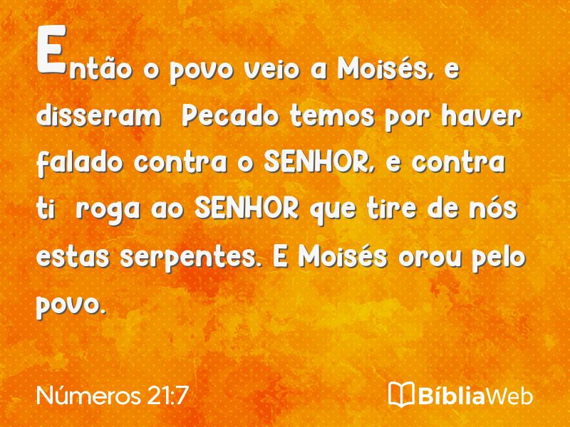 Números 21:7 em imagem para compartilhar
