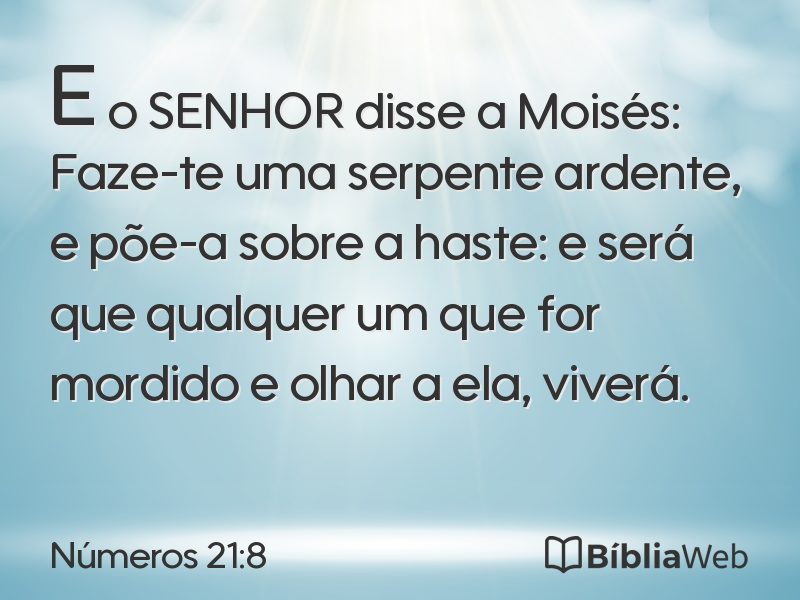 Números 21:8 em imagem para compartilhar