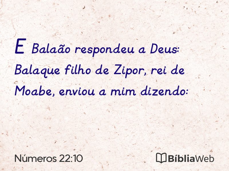 Números 22:10 em imagem para compartilhar