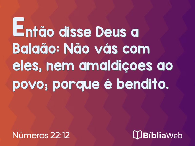 Números 22:12 em imagem para compartilhar