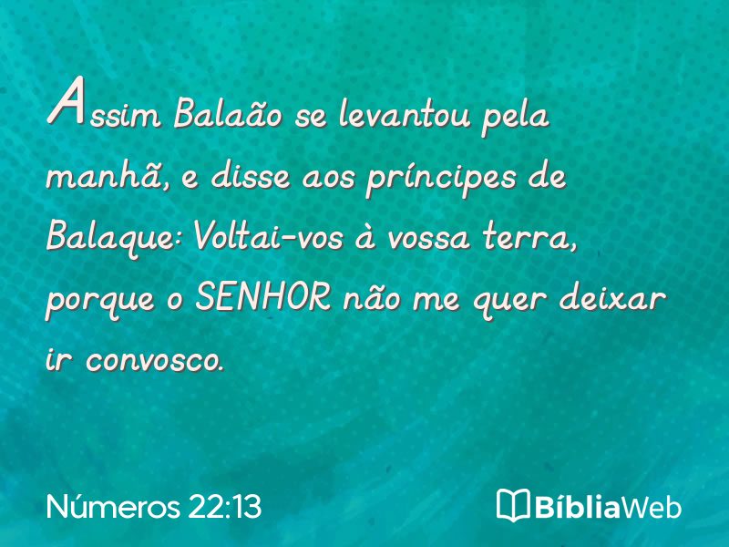 Números 22:13 em imagem para compartilhar