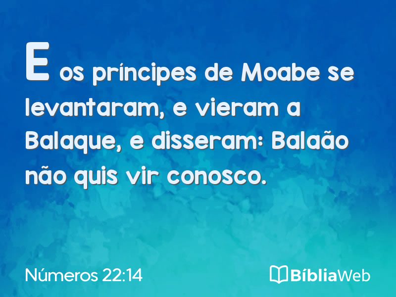 Números 22:14 em imagem para compartilhar