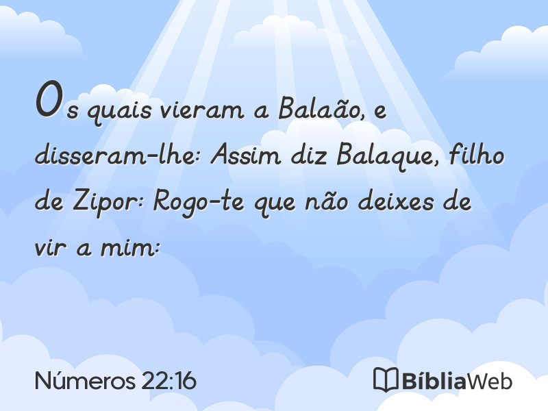 Números 22:16 em imagem para compartilhar