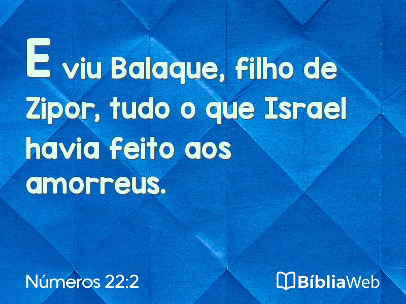 Números 22:2 em imagem para compartilhar