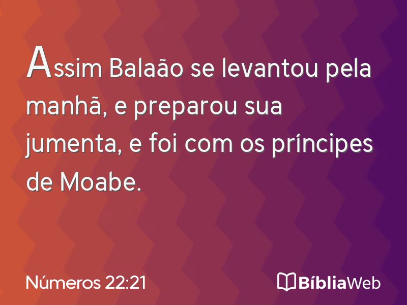 Números 22:21 em imagem para compartilhar