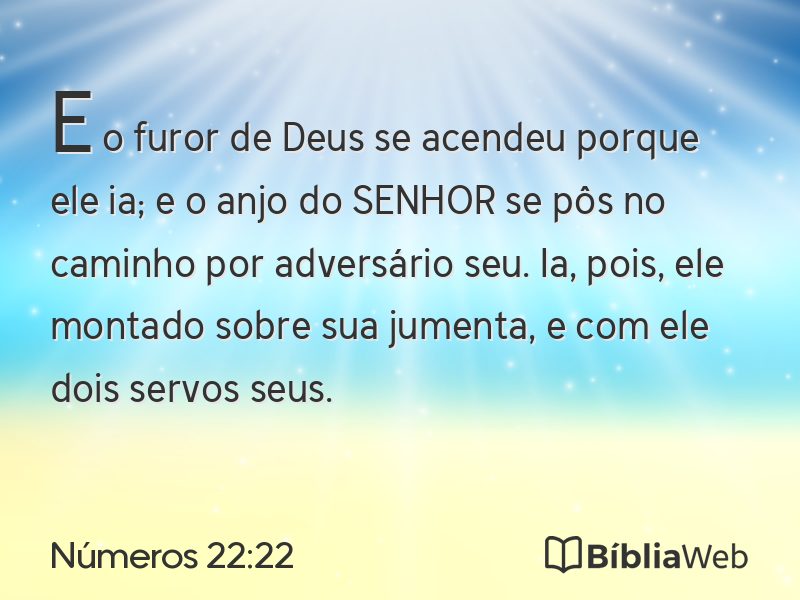 Números 22:22 em imagem para compartilhar