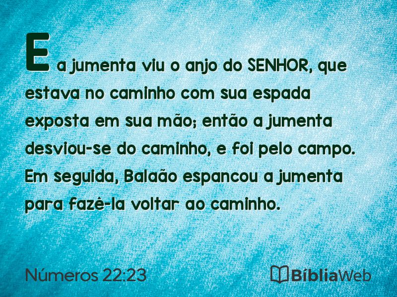 Números 22:23 em imagem para compartilhar
