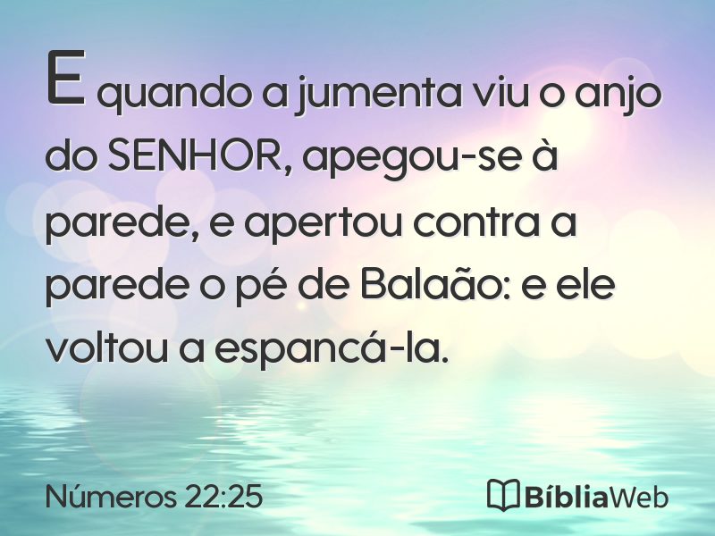 Números 22:25 em imagem para compartilhar