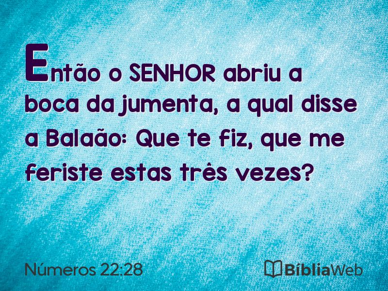 Números 22:28 em imagem para compartilhar