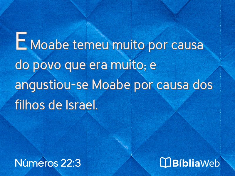 Números 22:3 em imagem para compartilhar