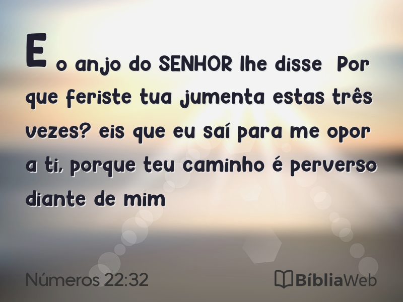 Números 22:32 em imagem para compartilhar