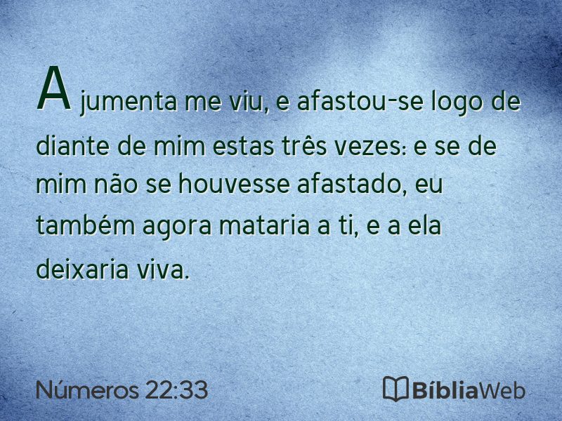 Números 22:33 em imagem para compartilhar