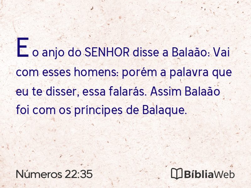 Números 22:35 em imagem para compartilhar