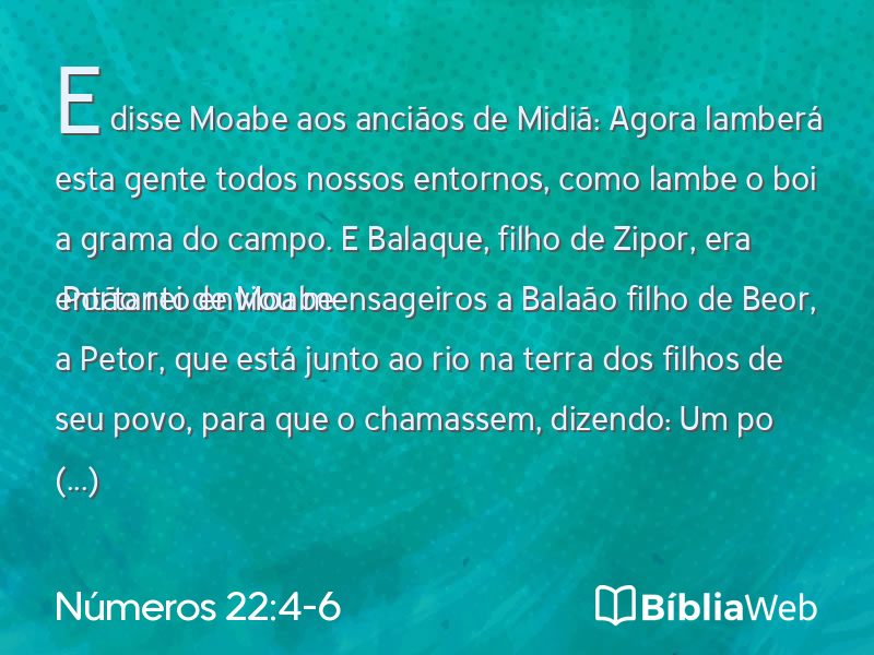 Números 22:4-6 em imagem para compartilhar