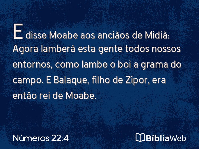 Números 22:4 em imagem para compartilhar