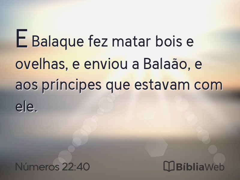 Números 22:40 em imagem para compartilhar