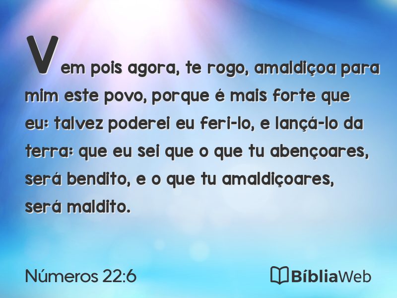 Números 22:6 em imagem para compartilhar