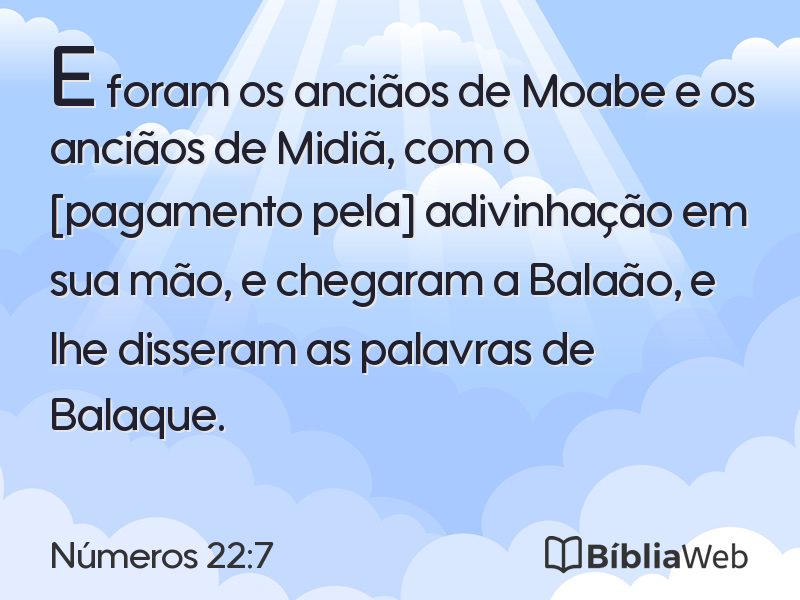 Números 22:7 em imagem para compartilhar