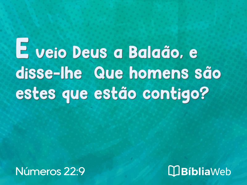 Números 22:9 em imagem para compartilhar
