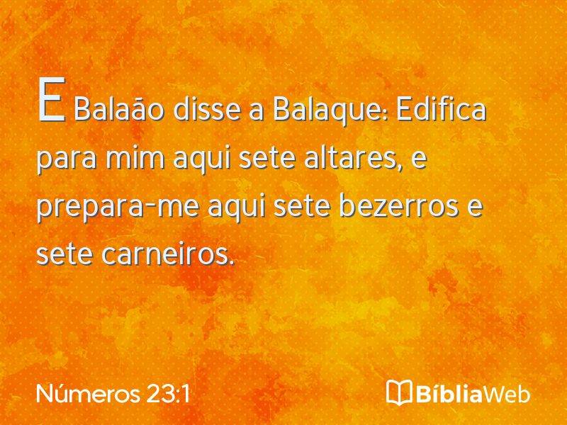 Números 23:1 em imagem para compartilhar