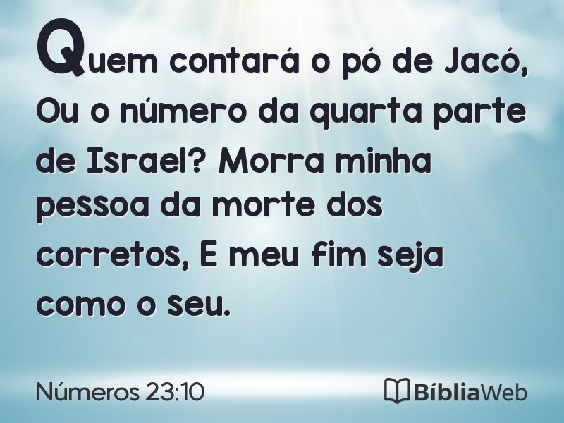 Números 23:10 em imagem para compartilhar