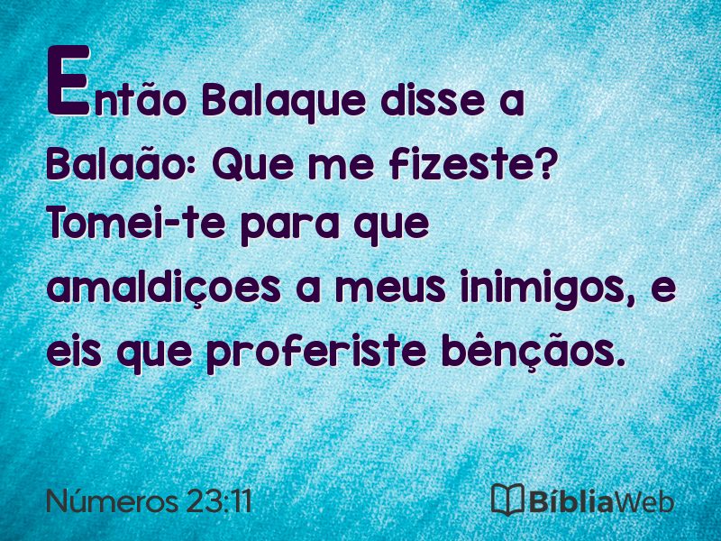 Números 23:11 em imagem para compartilhar