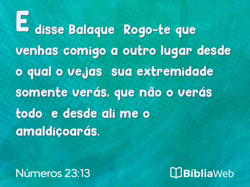 Números 23:13 em imagem para compartilhar