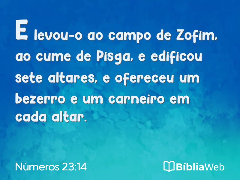 Números 23:14 em imagem para compartilhar