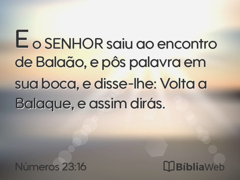 Números 23:16 em imagem para compartilhar