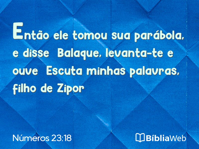 Números 23:18 em imagem para compartilhar