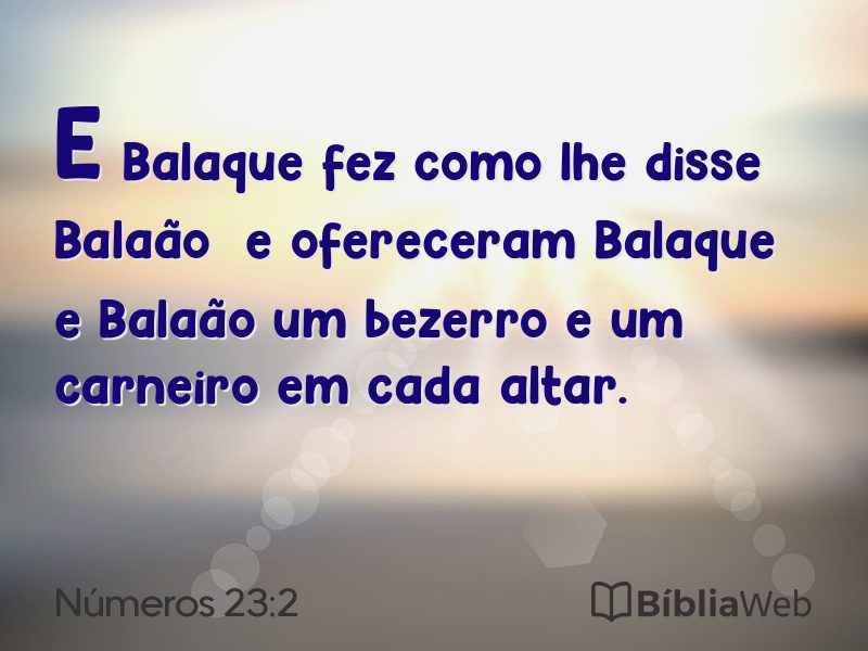 Números 23:2 em imagem para compartilhar