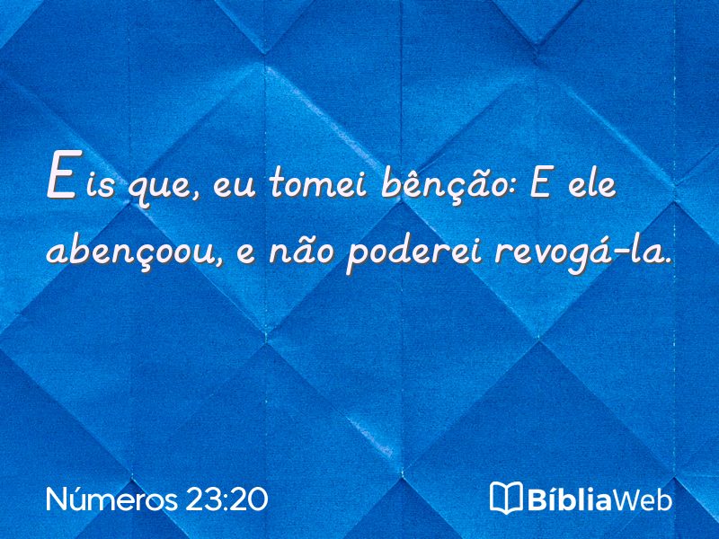 Números 23:20 em imagem para compartilhar