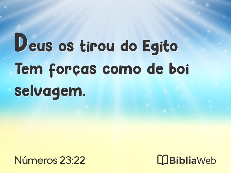 Números 23:22 em imagem para compartilhar
