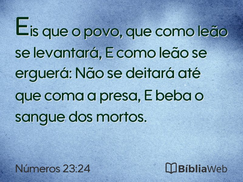 Números 23:24 em imagem para compartilhar