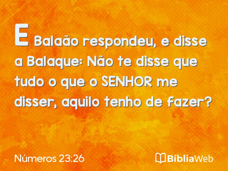 Números 23:26 em imagem para compartilhar