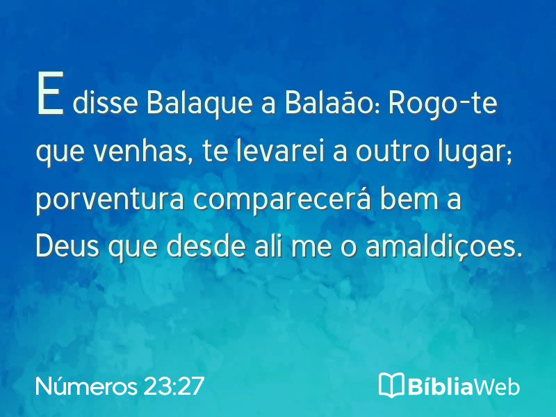 Números 23:27 em imagem para compartilhar