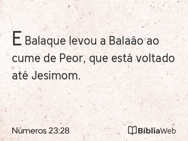 Números 23:28 em imagem para compartilhar