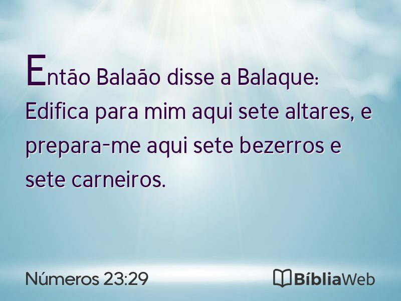 Números 23:29 em imagem para compartilhar