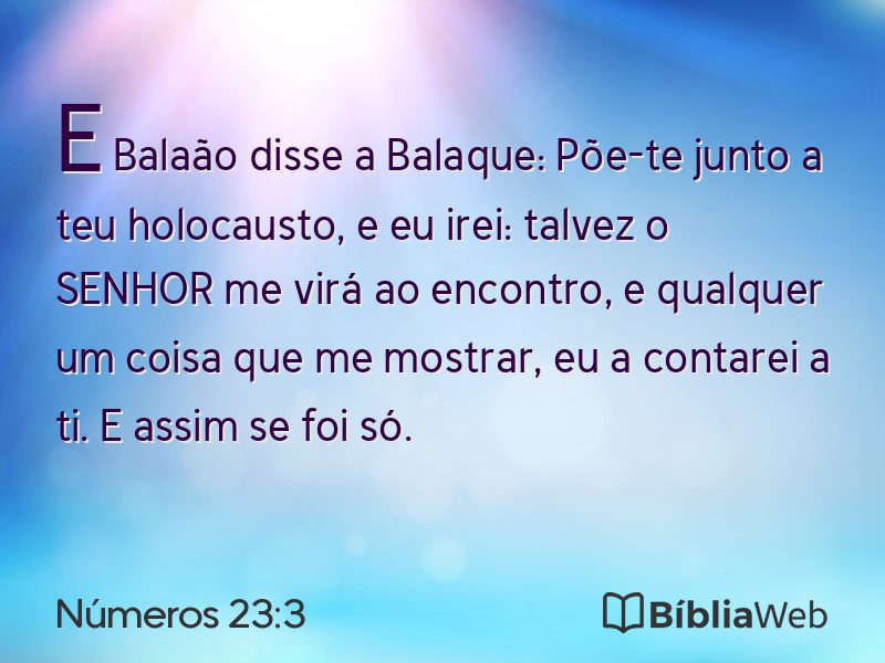 Números 23:3 em imagem para compartilhar
